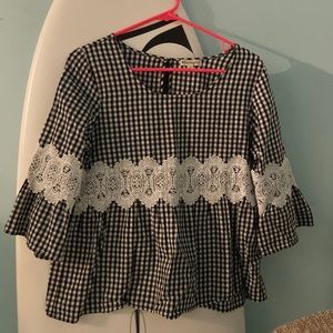 Checkered Lace Blouse